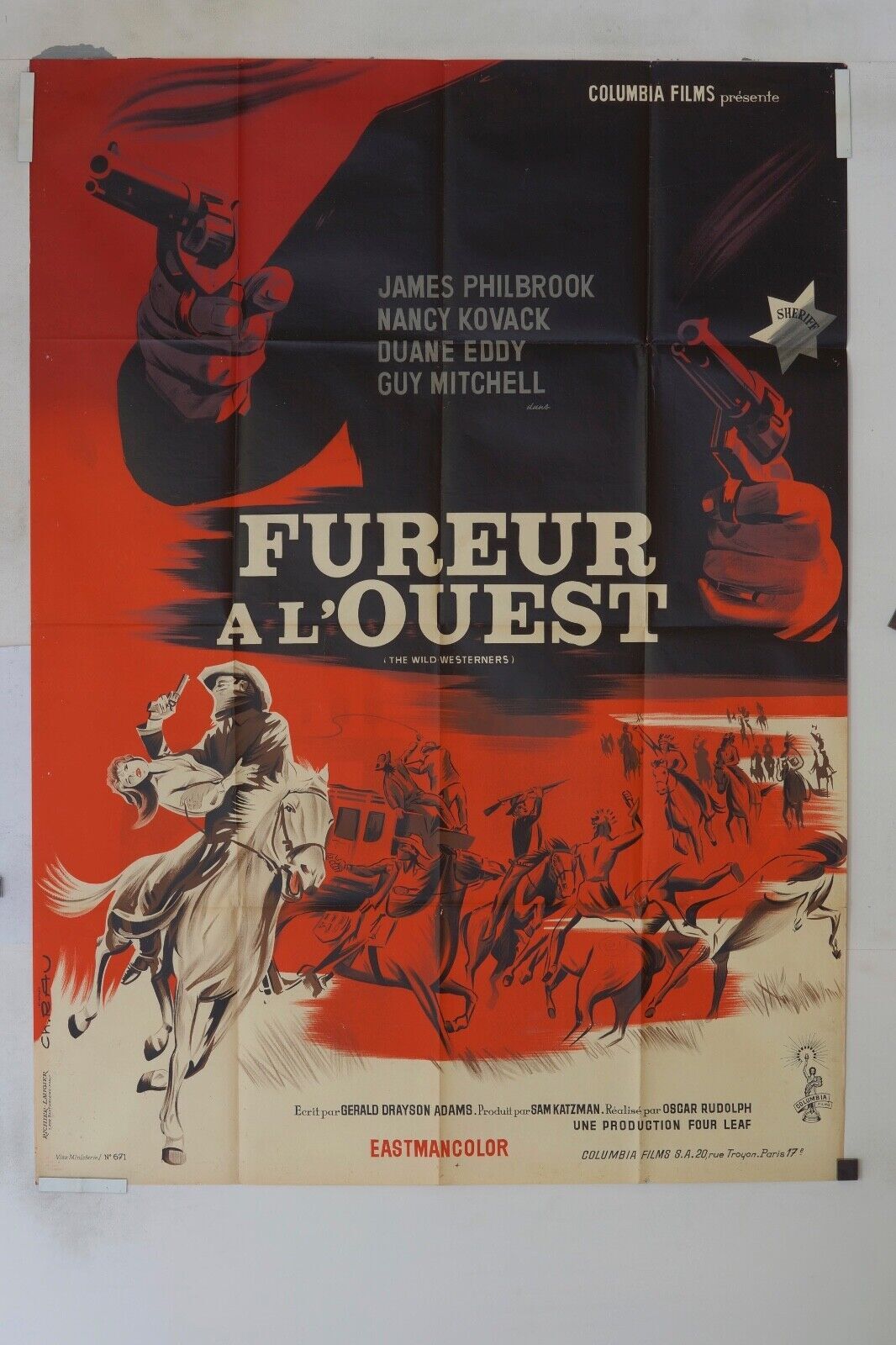 FUREUR DE L’OUEST MOVIE POSTER ORIGINAL 120x160 NANCY KOVACK