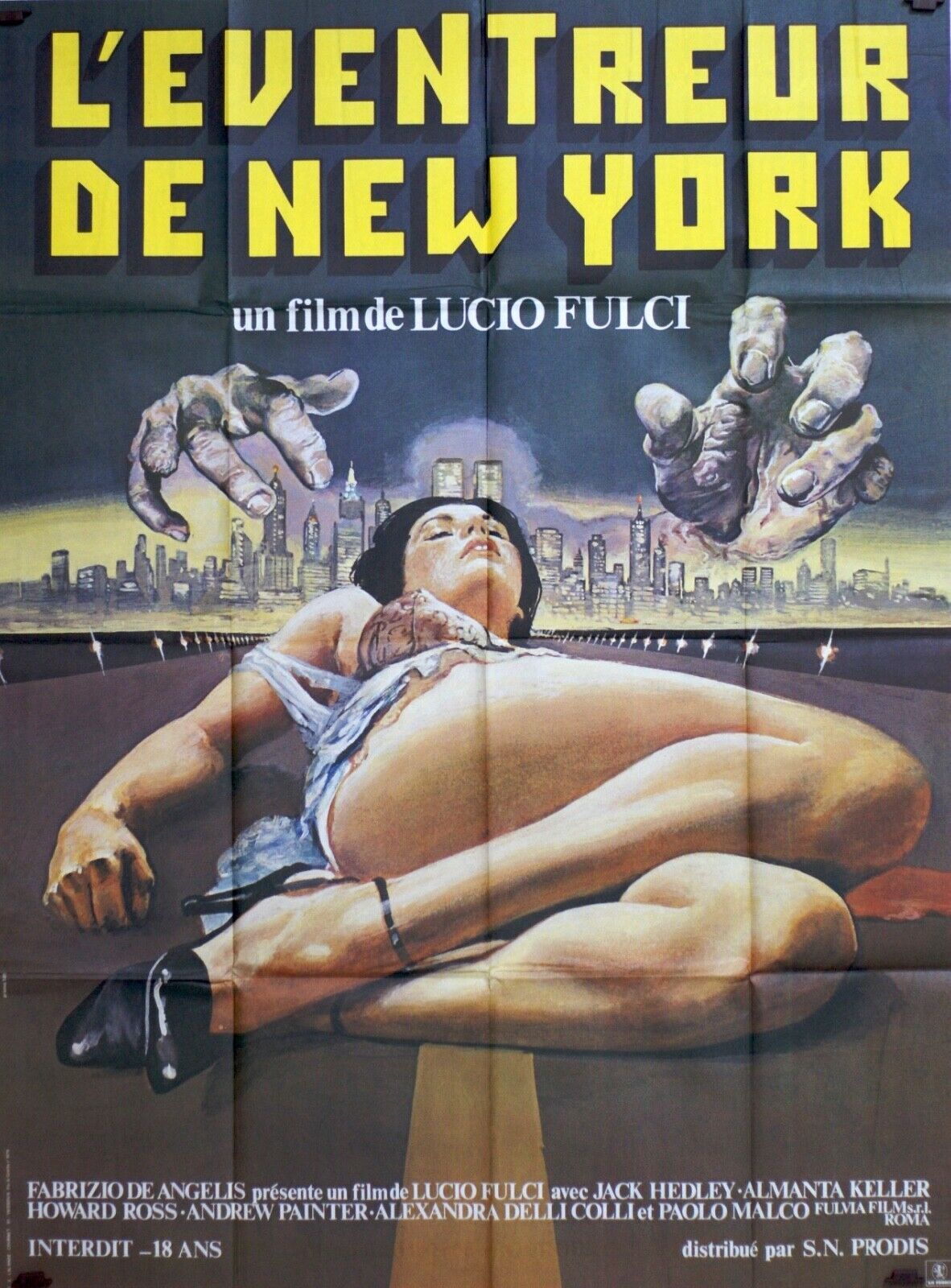 L’ÉVENTREUR DE NEW YORK MOVIE POSTER ORIGINAL 120x160 LUCIO FULCI