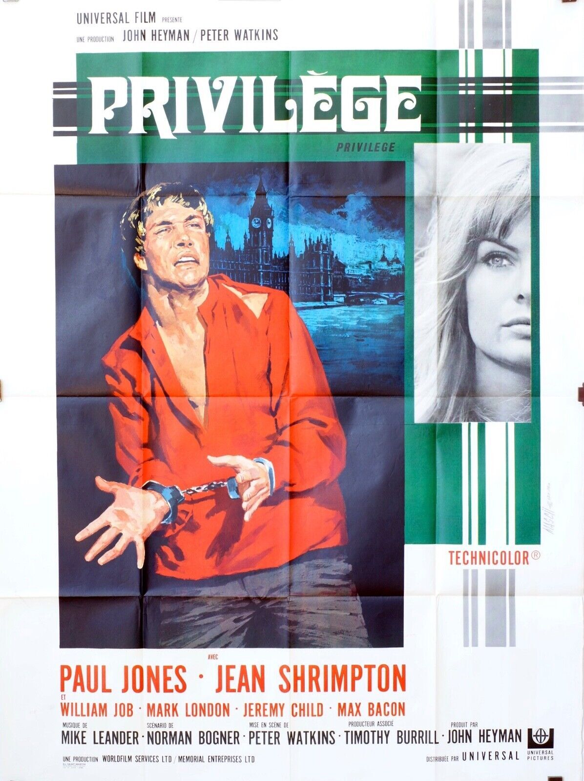 PRIVILÈGE, 1967 MOVIE POSTER (120X160) PAUL JONES