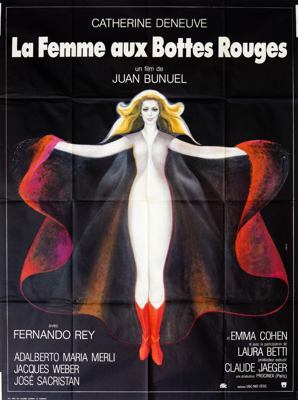 LA FEMME AUX BOTTES ROUGES MOVIE POSTER ORIGINAL 120x160 CATHERINE DENEUVE