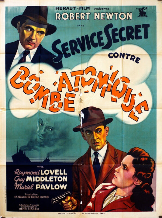 SERVICE SECRET CONTRE BOMBE ATOMIQUE, MOVIE POSTER ORIGINAL 120x160, R. NEWTON