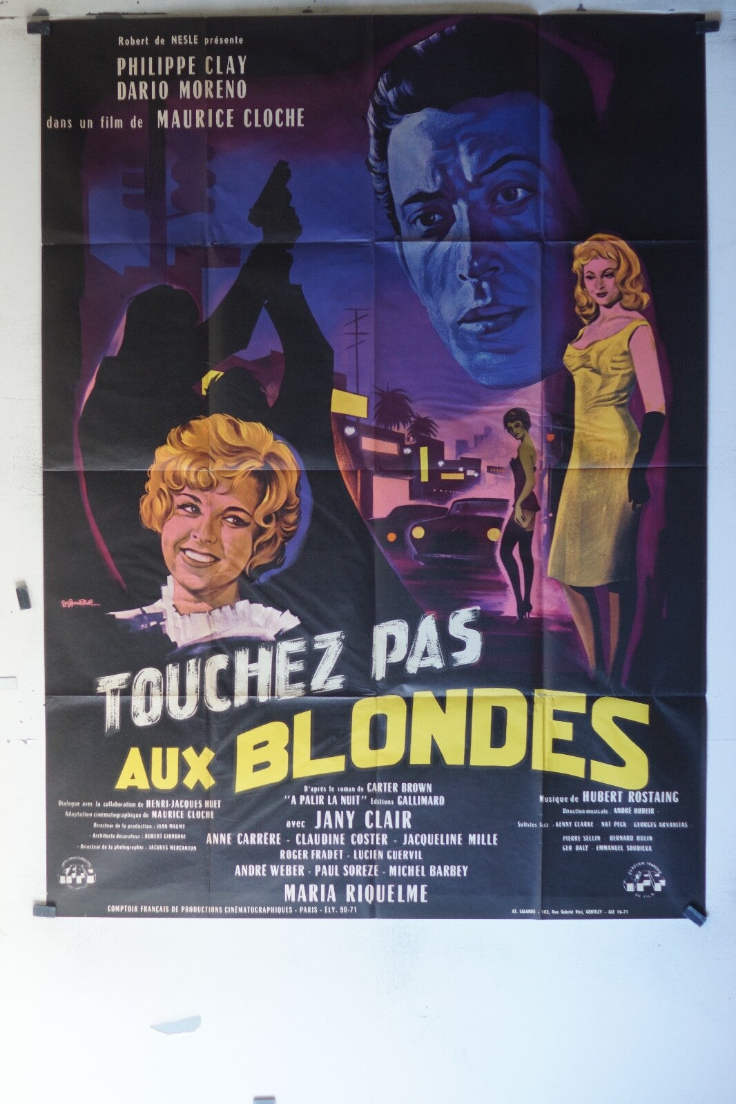 TOUCHEZ PAS AUX BLONDES MOVIE POSTER ORIGINAL120x160 Philippe clay , Jany Clair