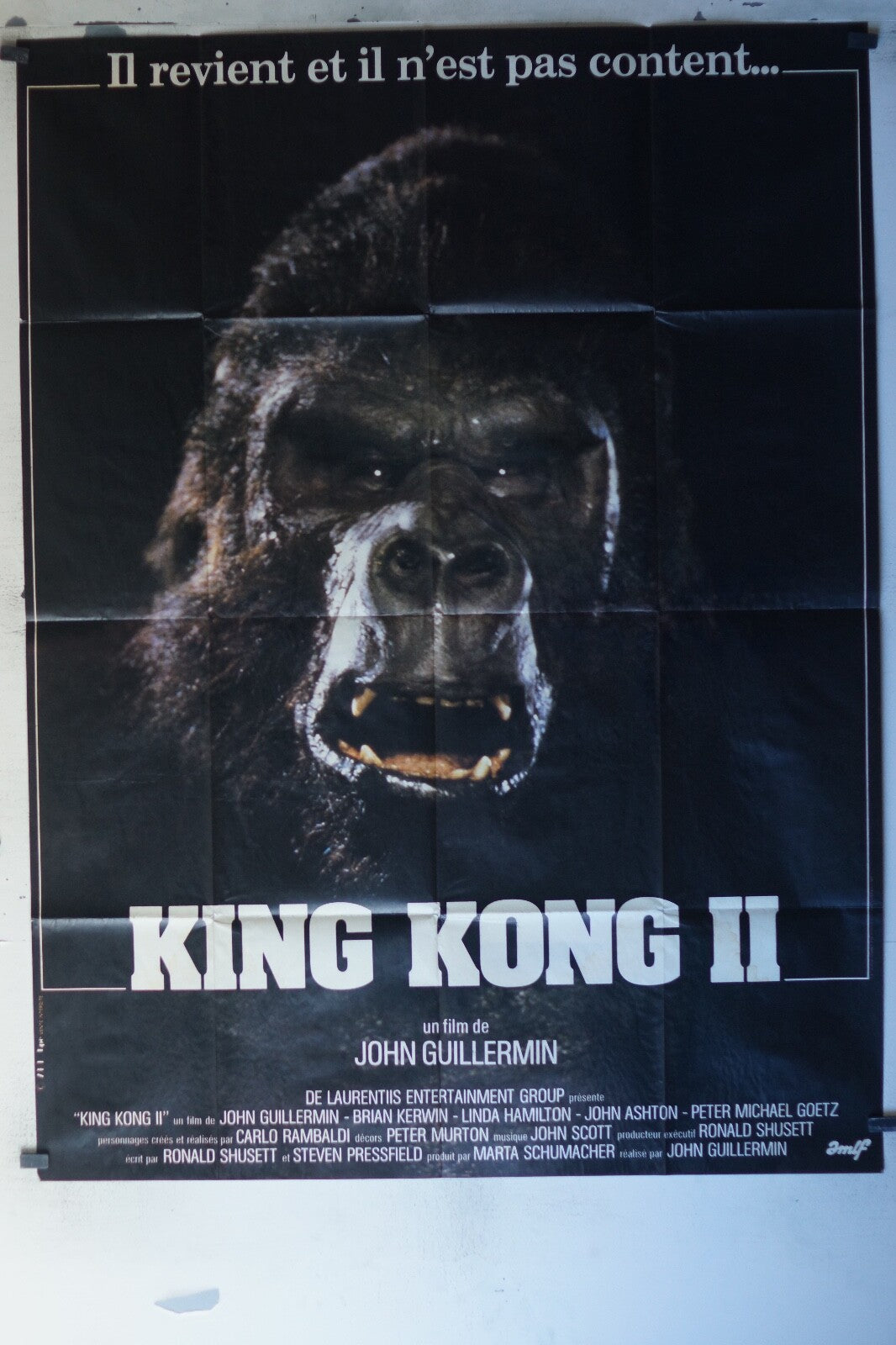 KING KONG II ORIGINAL MOVIE POSTER 70x100 Brian Kerwin , Linda Hamilton