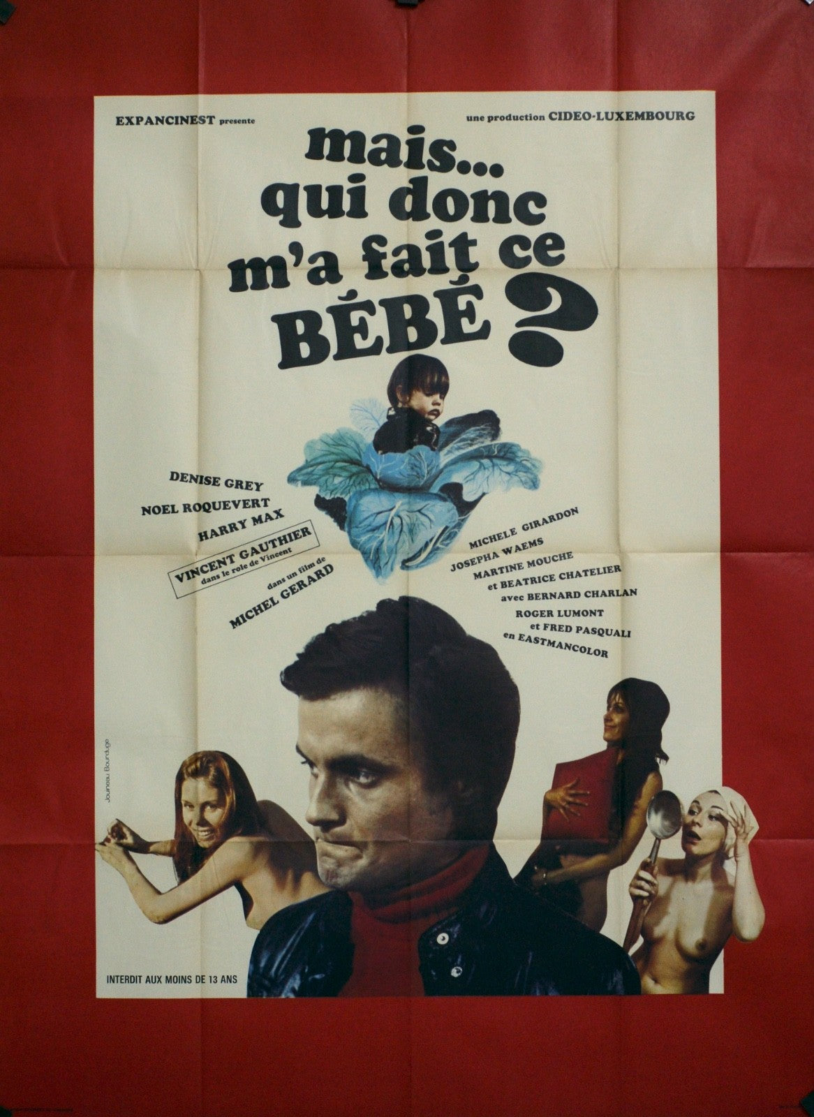 MAIS…QUI DONC M’A FAIT CE BÉBÉ ? DENISE GREY movie poster ORIGINAL 120x160