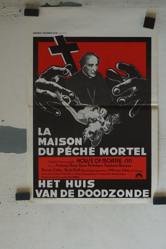 LA MAISON DU PÉCHÉ MORTEL MOVIE POSTER ORIGINAL (55X37) ANTHONY SHARP