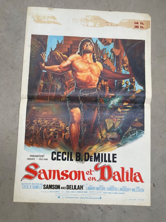 SAMSON ET EN DALILA MOVIE POSTER ORIGINAL (55X37)  CECIL B DE MILLE