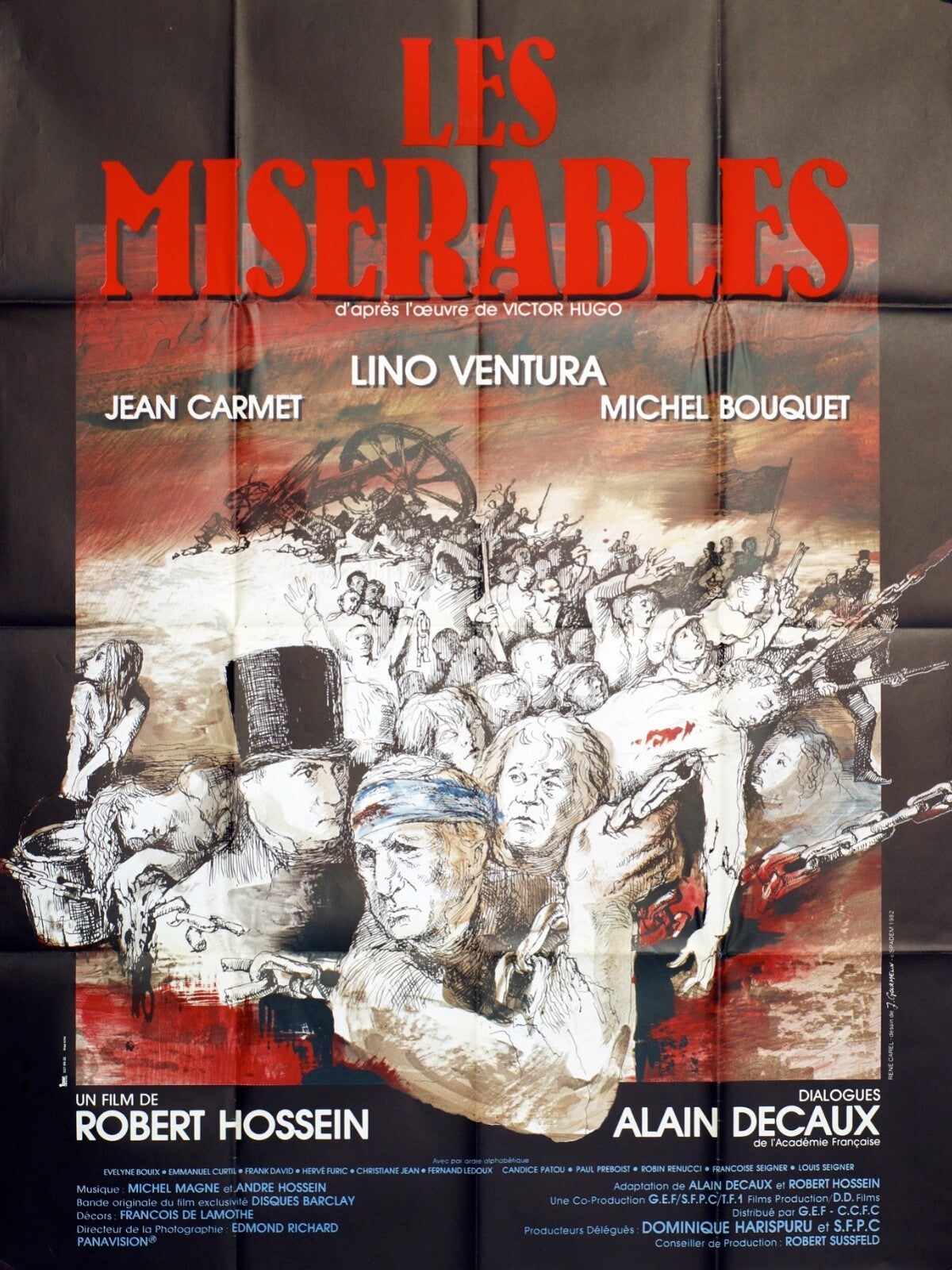 LES MISÉRABLES MOVIE POSTER ORIGINAL 120x160 JEAN CARMET