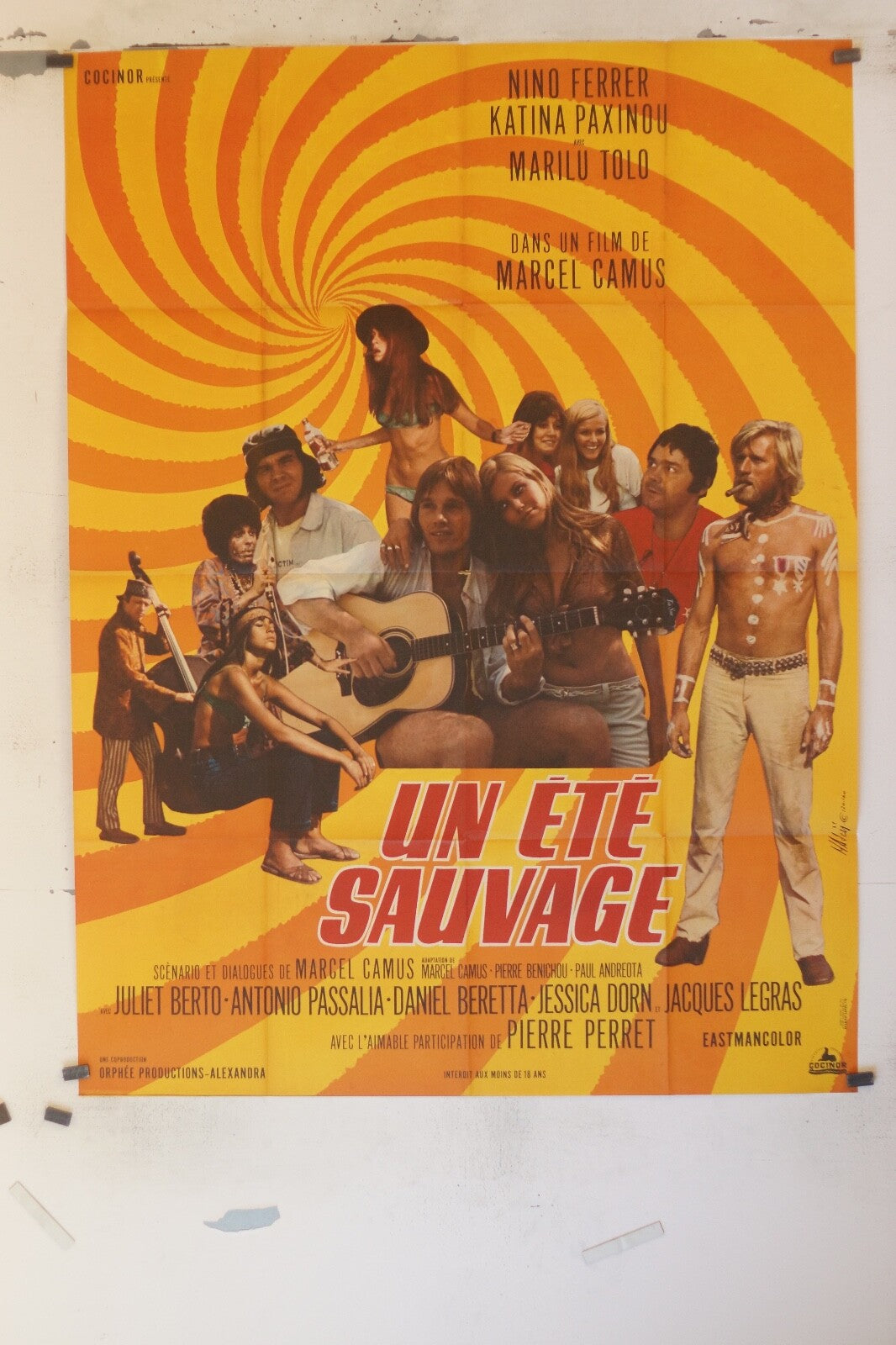 UN ÉTÉ SAUVAGE POSTER ORIGINAL 120x160 NINO FERRER – KATINA PAXINOU