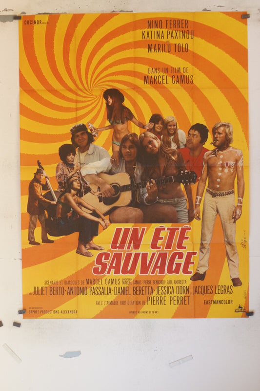 UN ÉTÉ SAUVAGE POSTER ORIGINAL 120x160 NINO FERRER – KATINA PAXINOU