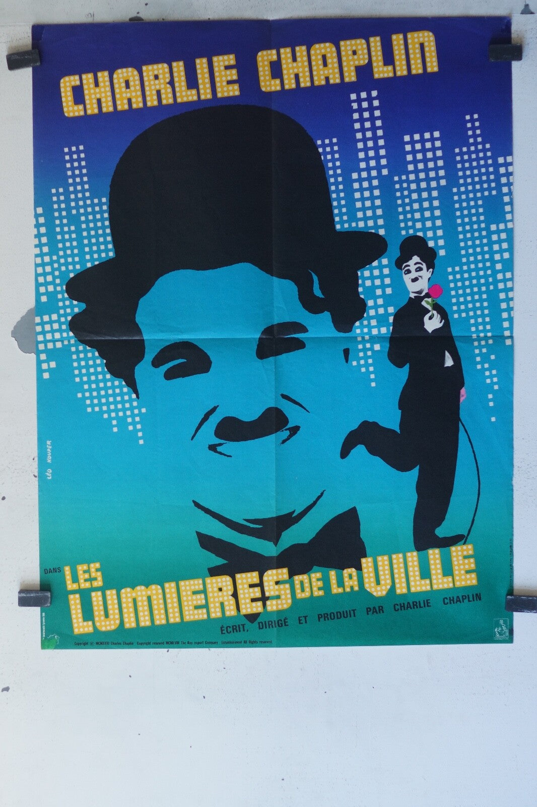 LUMIERES DE LA VILLE (LES) MOVIE POSTER ORIGINAL (60X80) Charlie Chaplin 