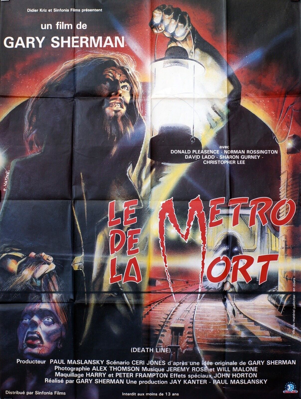 LE MÉTRO DE LA MORT MOVIE POSTER ORIGINAL 120x160 GARY SHERMAN