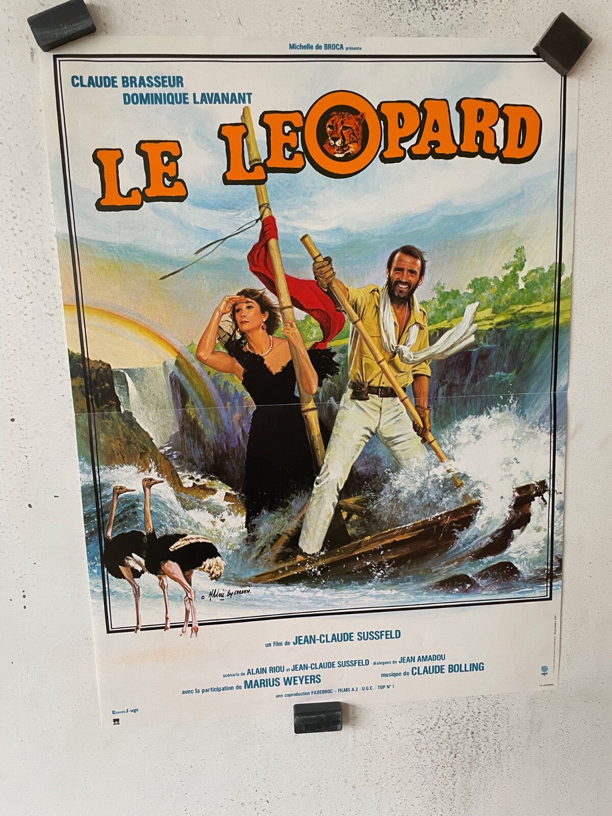 LE LÉOPARD 40X60 ORIGINAL CLAUDE BRASSEUR - DOMINQUE LAVANANT
