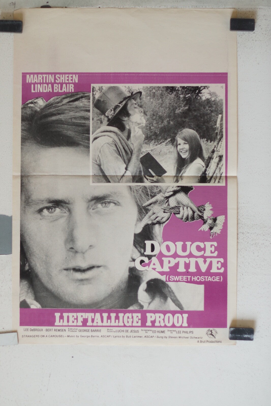 DOUCE CAPTIVE BELGE MOVIE POSTER ORIGINAL 55x36 Martin Sheen , Linda Blair 