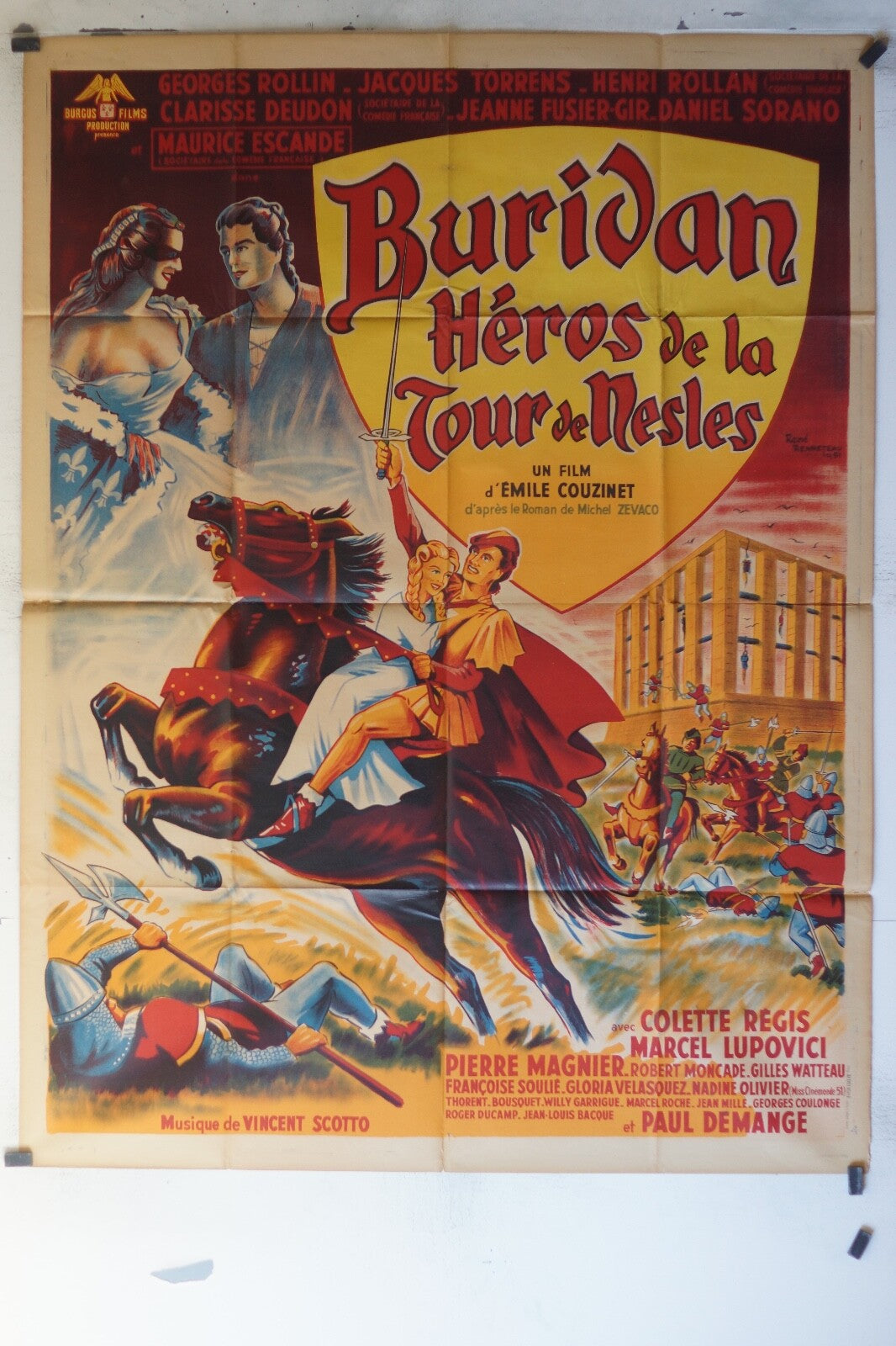 BURIDAN HEROS DE LA TOUR DE NESLES POSTER ORIGINAL120x160 Jacques Torrens 