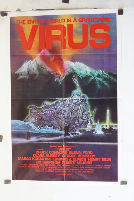 VIRUS (1980) 70x100 ORIGINAL MOVIE POSTER CHUCK CONNERS – GLENN FORD