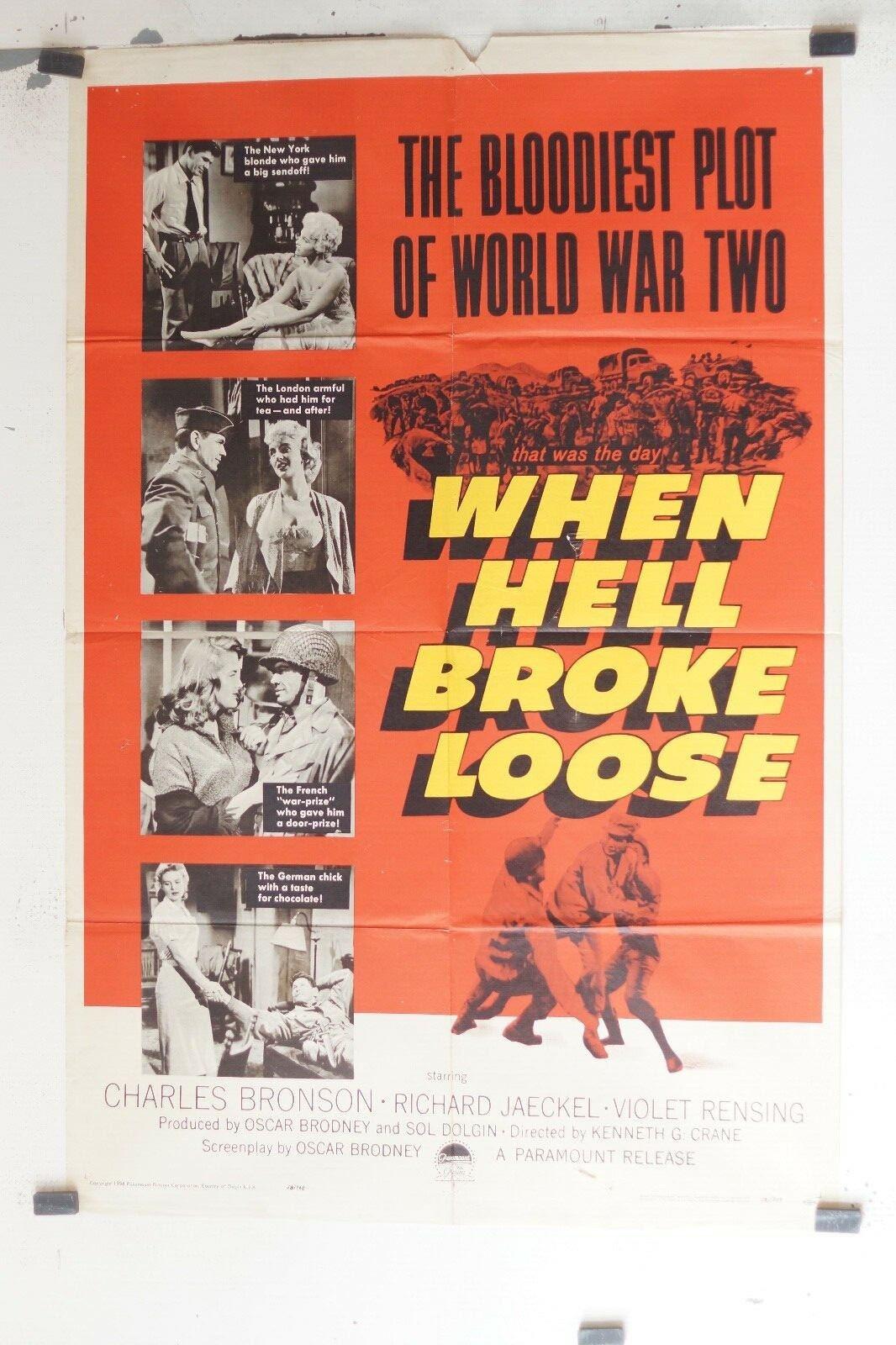 WHEN HELL BROKE LOOSE, MOVIE POSTER ORIGINAL (69x103), Charles Bronson