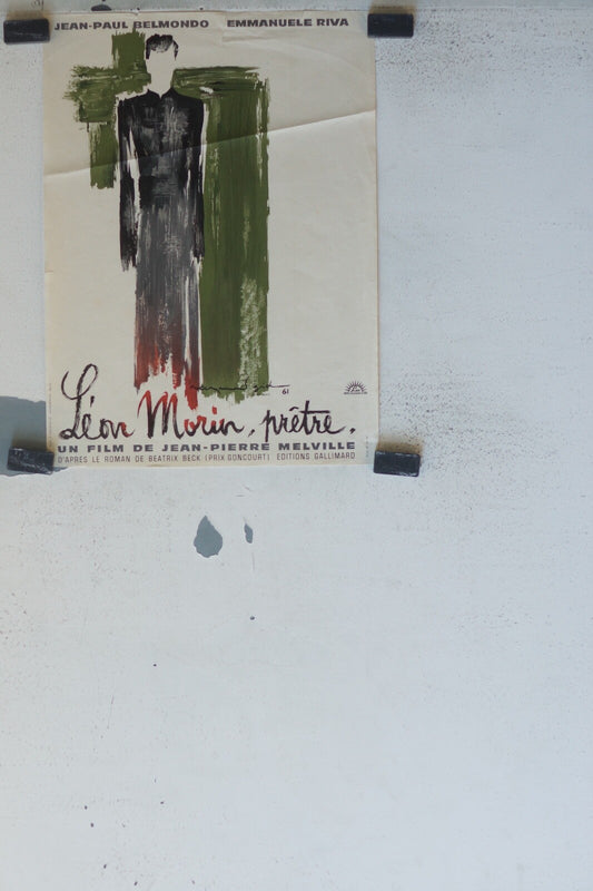 LEON MORIN , PRETRE ORIGINAL MOVIE POSTER 30x40 Jean-Paul Belmondo    