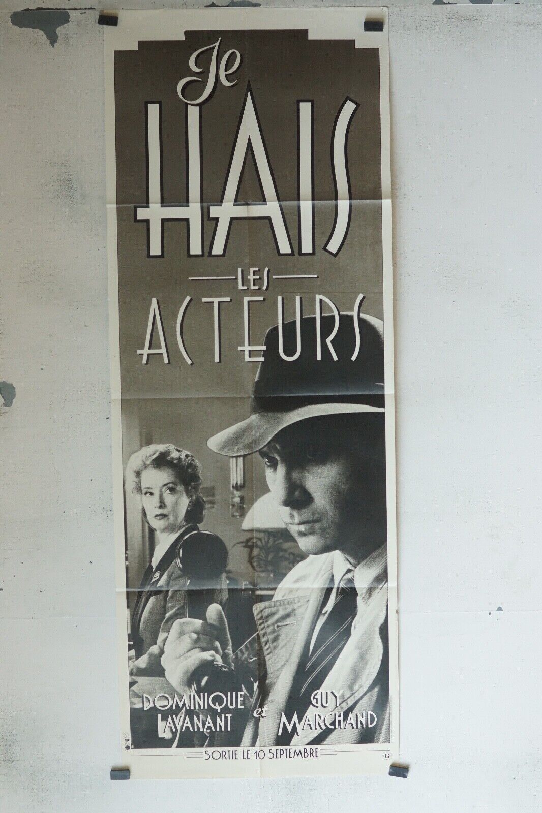 JE HAIS LES ACTEURS ! 60x160 ORIGINAL POSTER DOMINIQUE LAVANANT