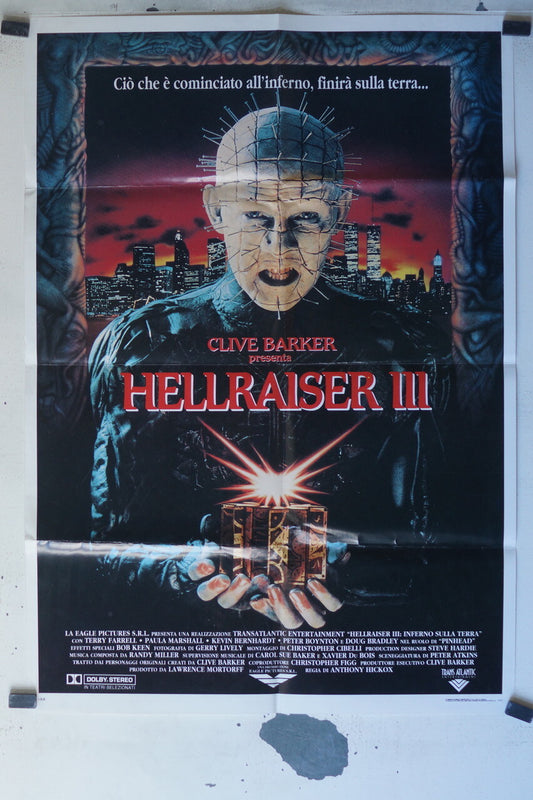 HELLRAISER III MOVIE POSTER ORIGINAL (70x100) Doug Bradeley , Anthony Hickox 