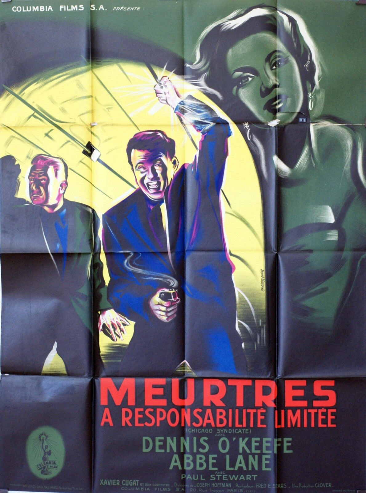 MEURTRES À RESPONSABILITÉ LIMITÉE POSTER ORIGINAL 120x160 DENNIS O’KEEFE