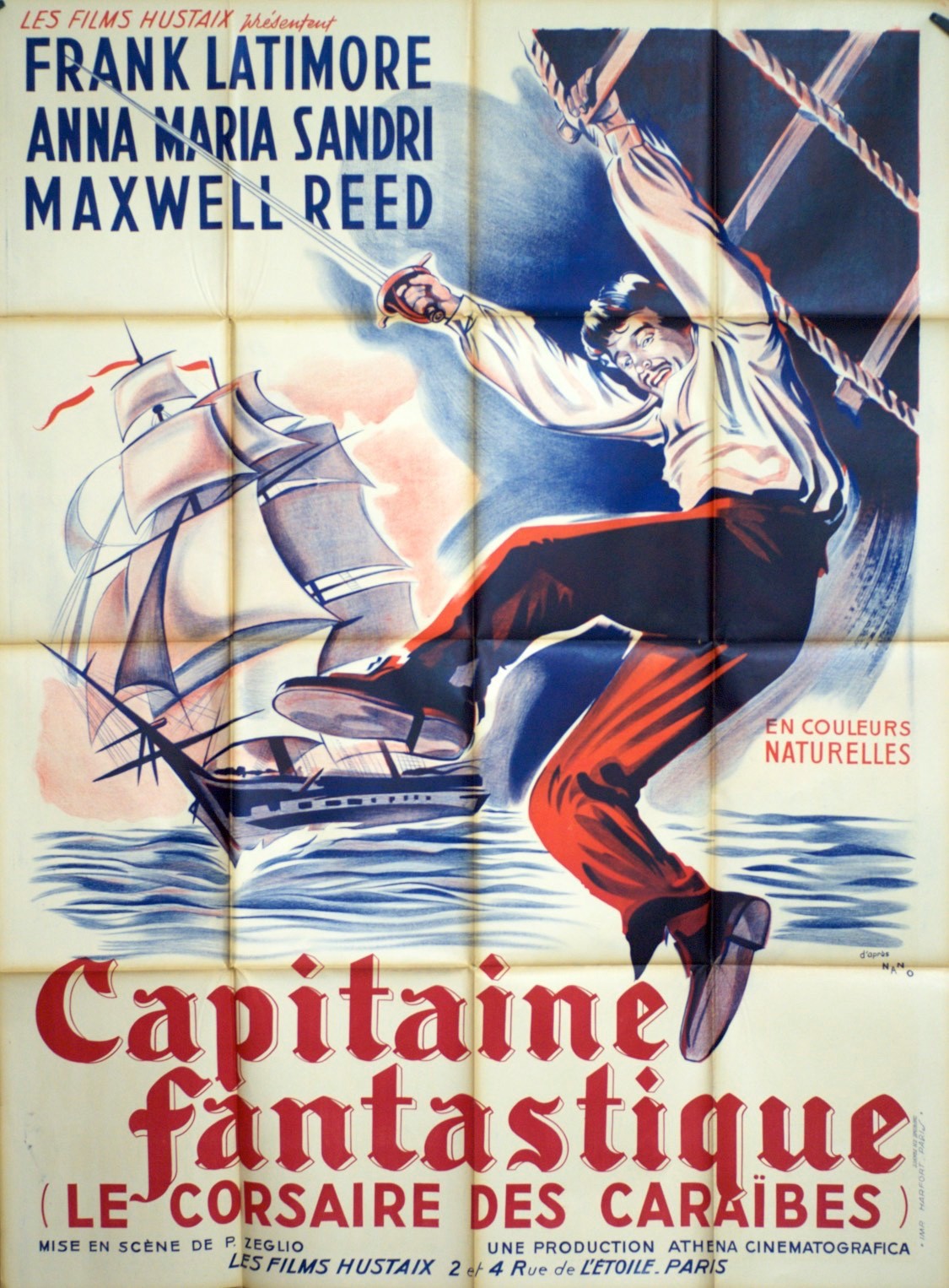 CAPITAINE FANTASTIQUE FRANK LATIMORE ORIGINAL MOVIE POSTER 120x160