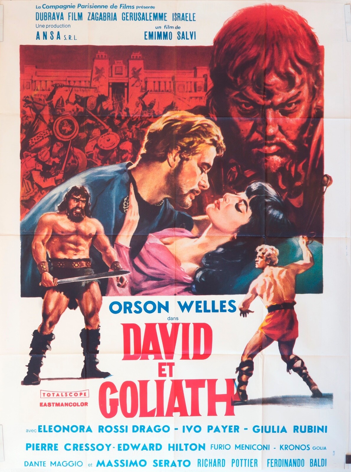 DAVID ET GOLIATH MOVIE POSTER ORIGINAL 120x160 ORSON WELLES