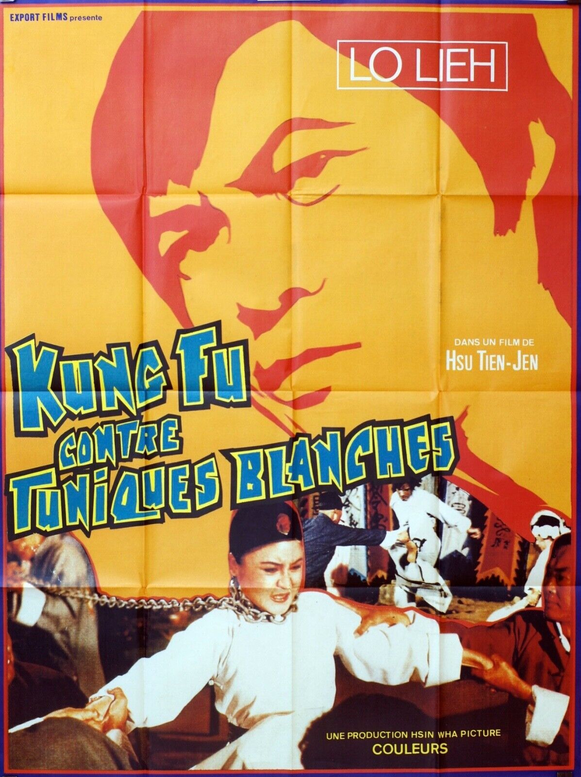 KUNG FU CONTRE TUNIQUES BLANCHE MOVIE POSTER EROTIC (120X160) LO LIEH