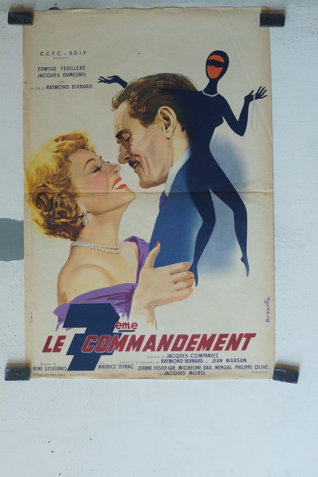 7eme COMMANDEMENT (LE) MOVIE POSTER ORIGINAL 40x60 Edwige Feuillère