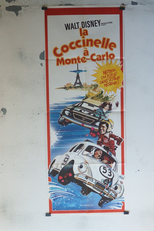 LA COCCINELLE À MONTÉ-CARLO POSTER ORIGINAL 60x160 WALT DISNEY