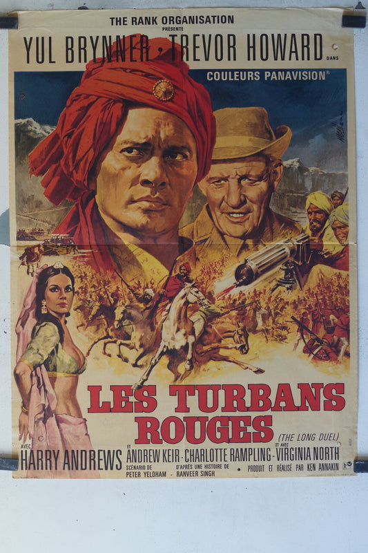 TURBANS ROUGES (LES) MOVIE POSTER ORIGINAL (60X80) Yul Brynner , Trevor Howard