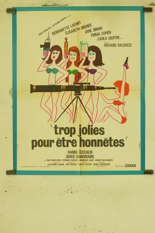 TROP JOLIES POUR ÊTRE HONNÊTES 60X80 MOVIE POSTER ORIGINAL BERNADETTE LAFONT