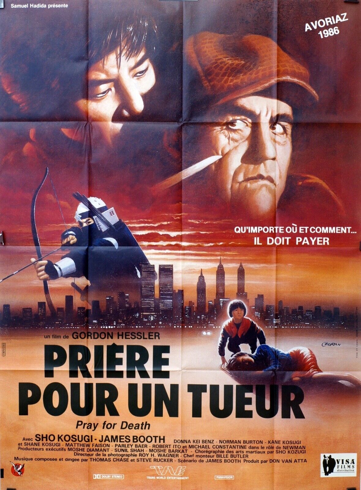 PRIÈRE POUR UN TUEUR MOVIE POSTER ORIGINAL120x160 SHO KOSUGI
