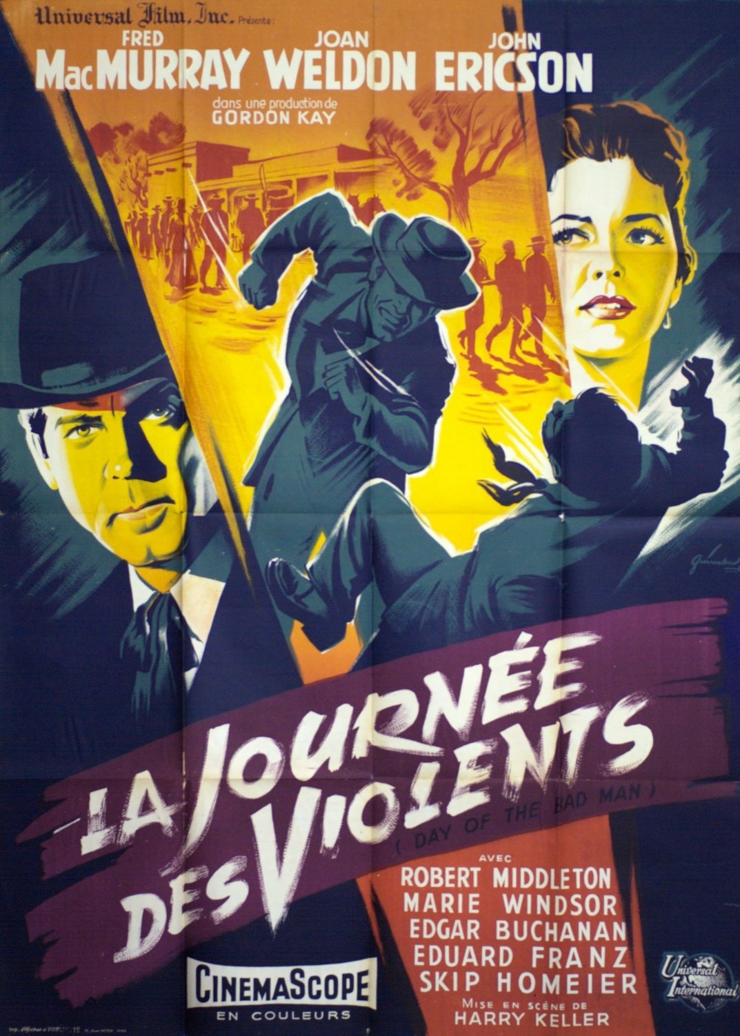 LA JOURNÉE DES VIOLENTS FRED MAC MURRAY POSTER ORIGINAL 120x160