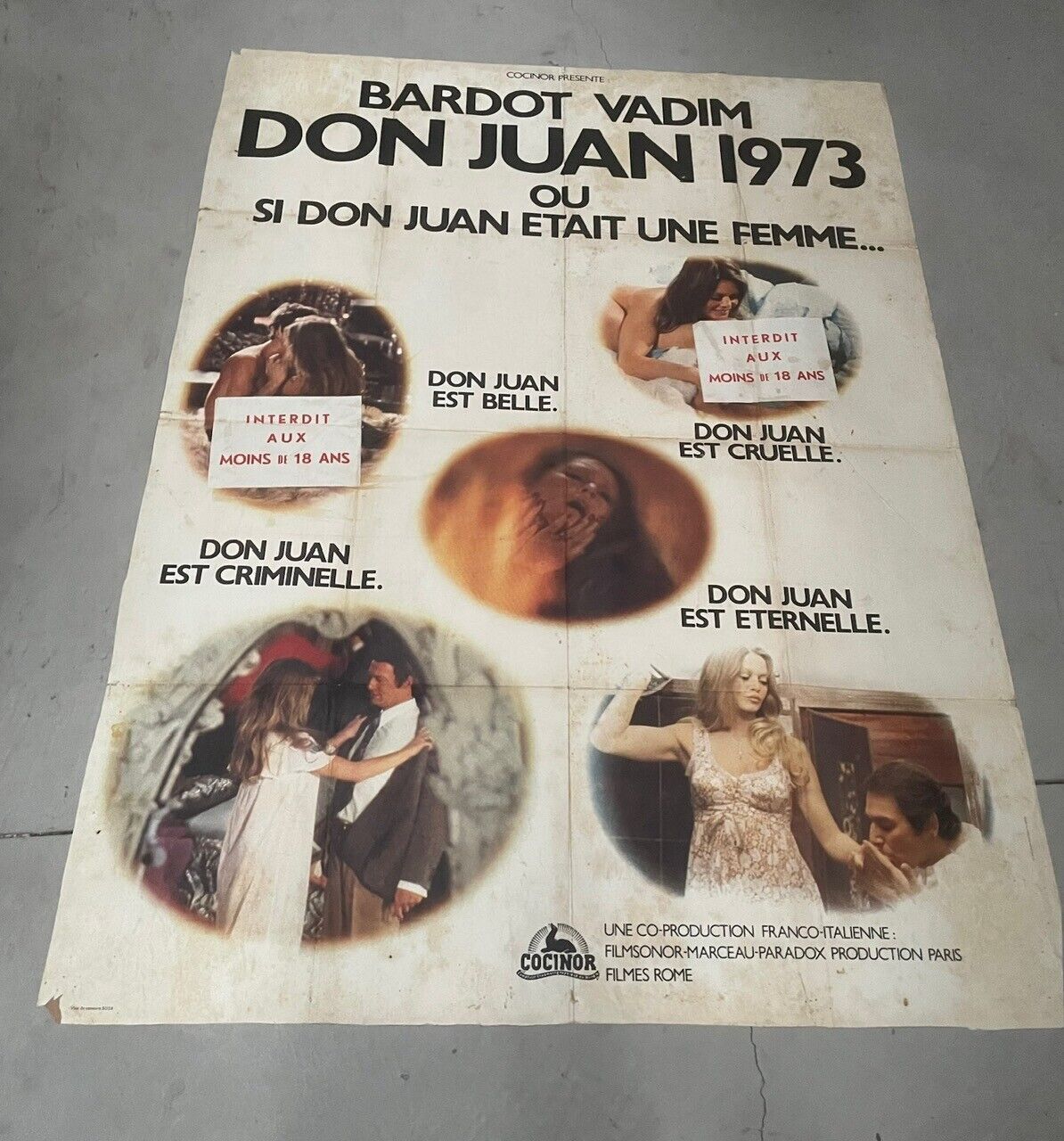 DON JUAN, 1973  MOVIE POSTER ORIGINAL SUR KRAFT 120X160