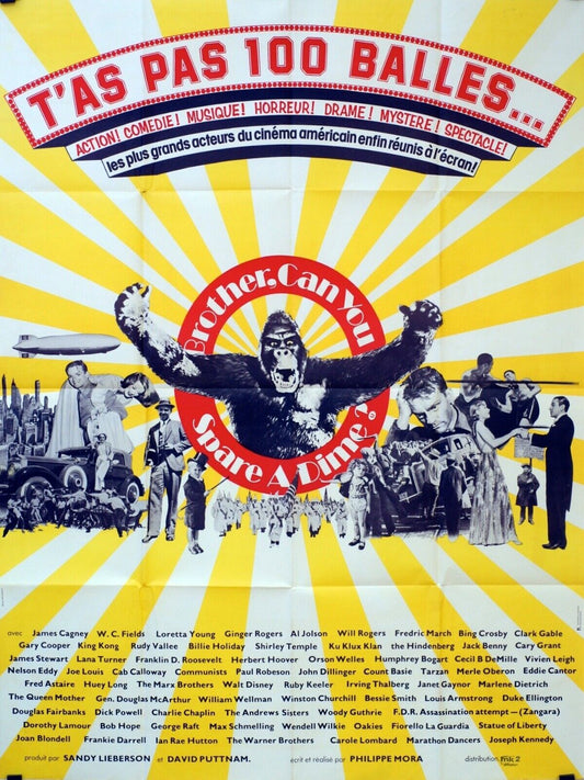 T’AS PAS 100 BALLES ORIGINAL MOVIE POSTER 120x160 JAMES CAGNEY