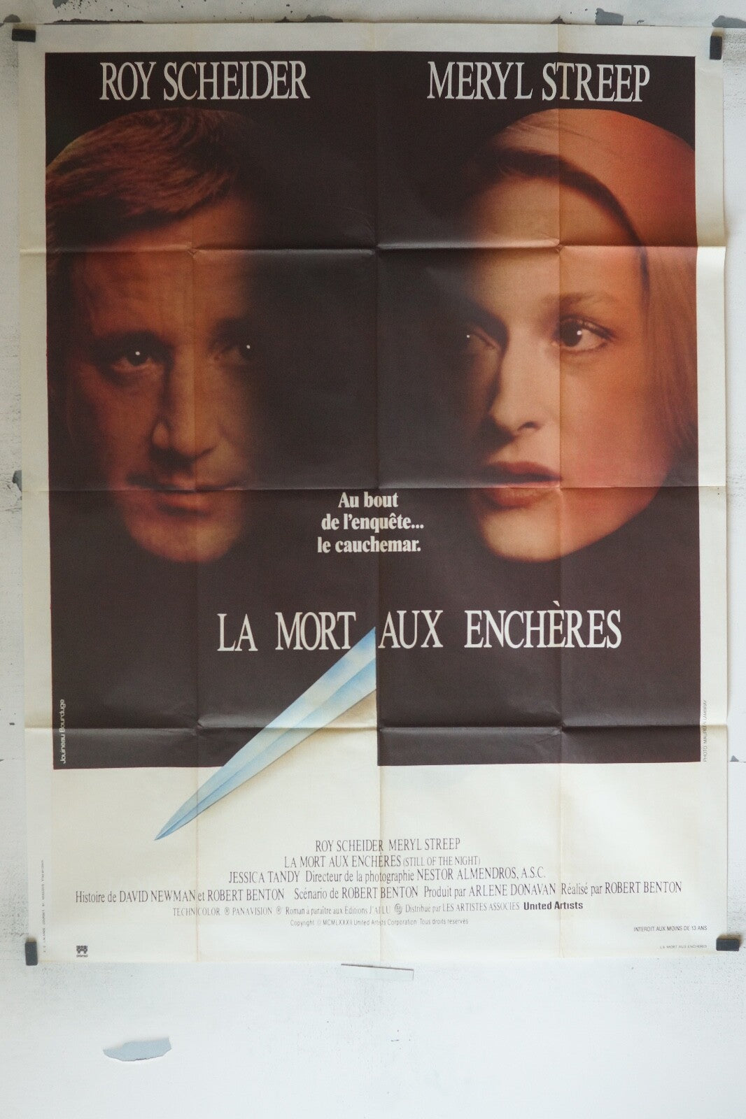 LA MORT AUX ENCHÈRES MOVIE POSTER ORIGINAL 120x160 ROY SCHEIDER
