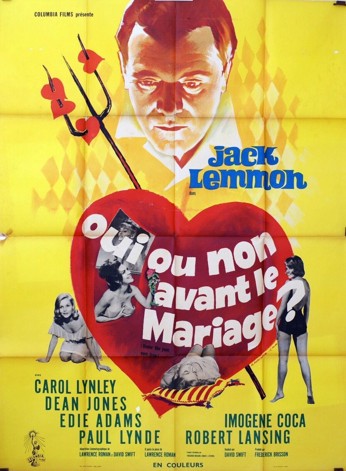 OUI OU NON AVANT LE MARIAGE MOVIE POSTER ORIGINAL  (120X160) JACK LEMMON