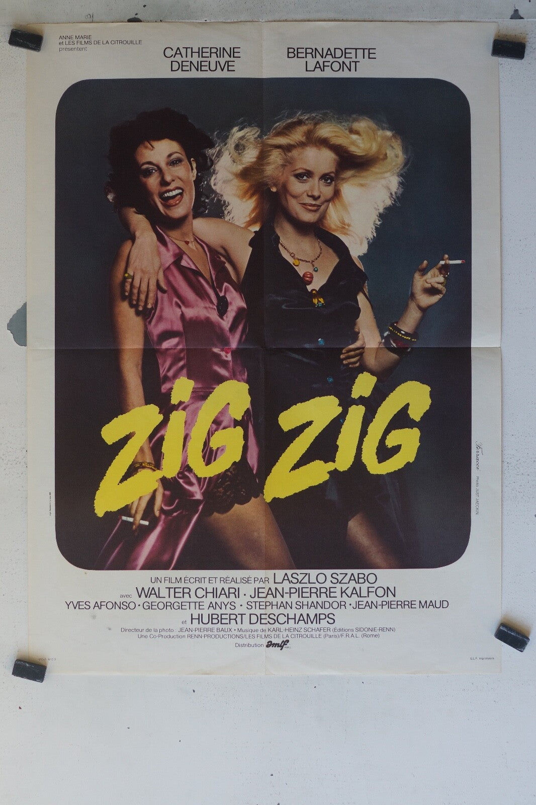 ZIG ZIG movie poster ORIGINAL 60x80 Catherine Deneuve , Bernadette lafont 