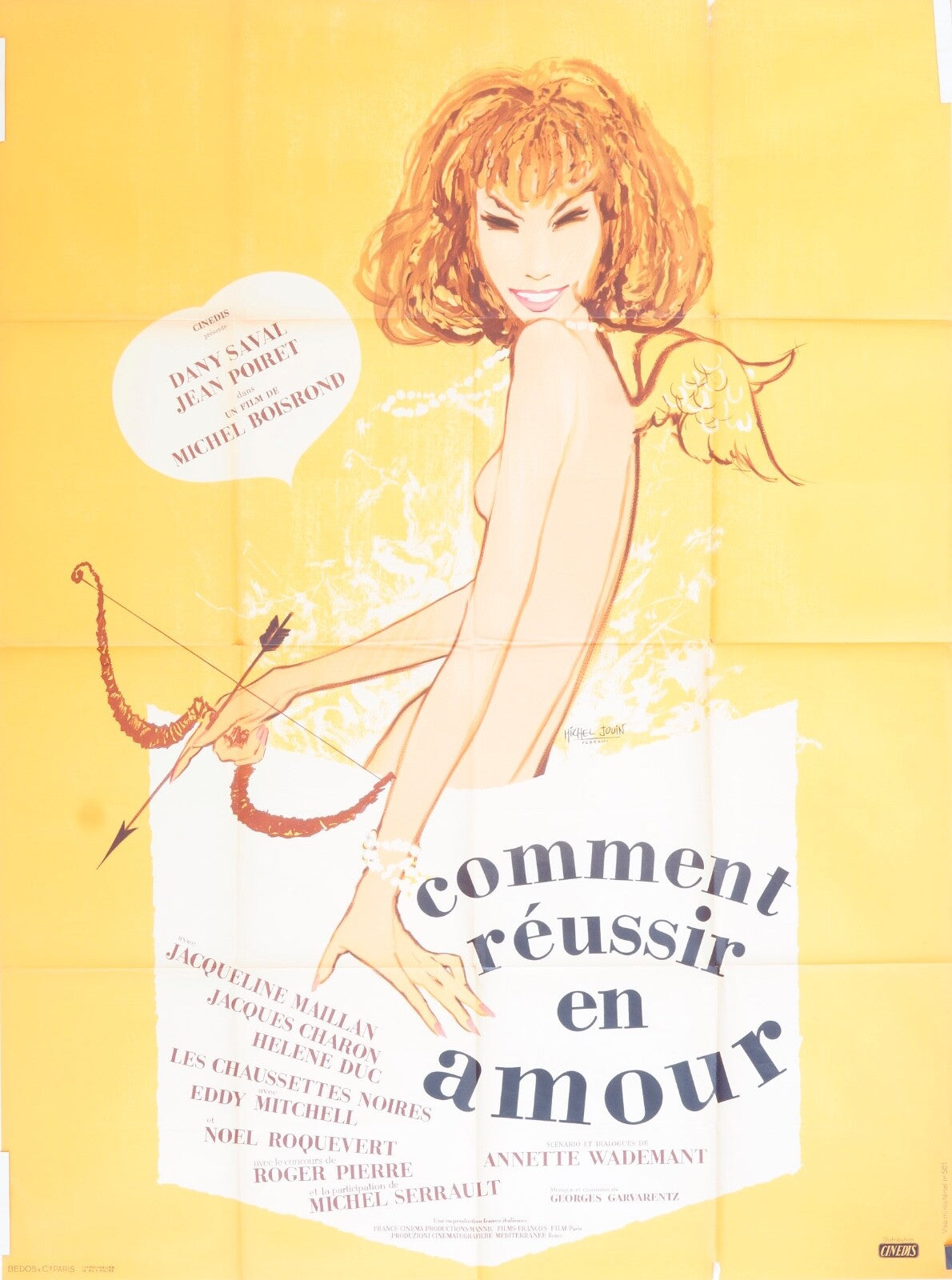 COMMENT RÉUSSIR EN AMOUR MOVIE POSTER ORIGINAL 120x160 JEAN POIRET