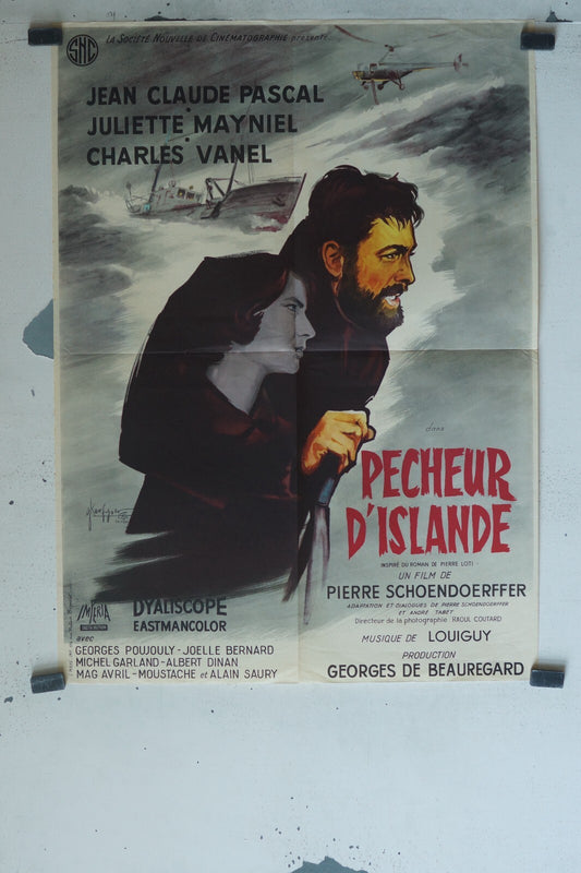 PECHEUR D'ISLANDE, MOVIE POSTER ORIGINAL 60x80, PIERRE SCHOENDOERFFER