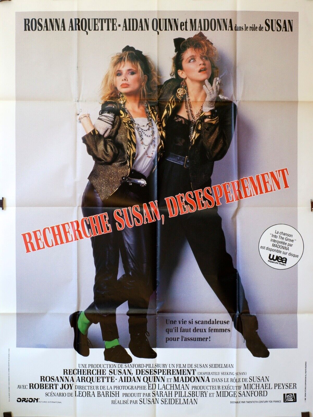 RECHERCHE SUSAN, DÉSESPÉRÉMENT POSTER ORIGINAL 120x160 ROSANNA ARQUETTE