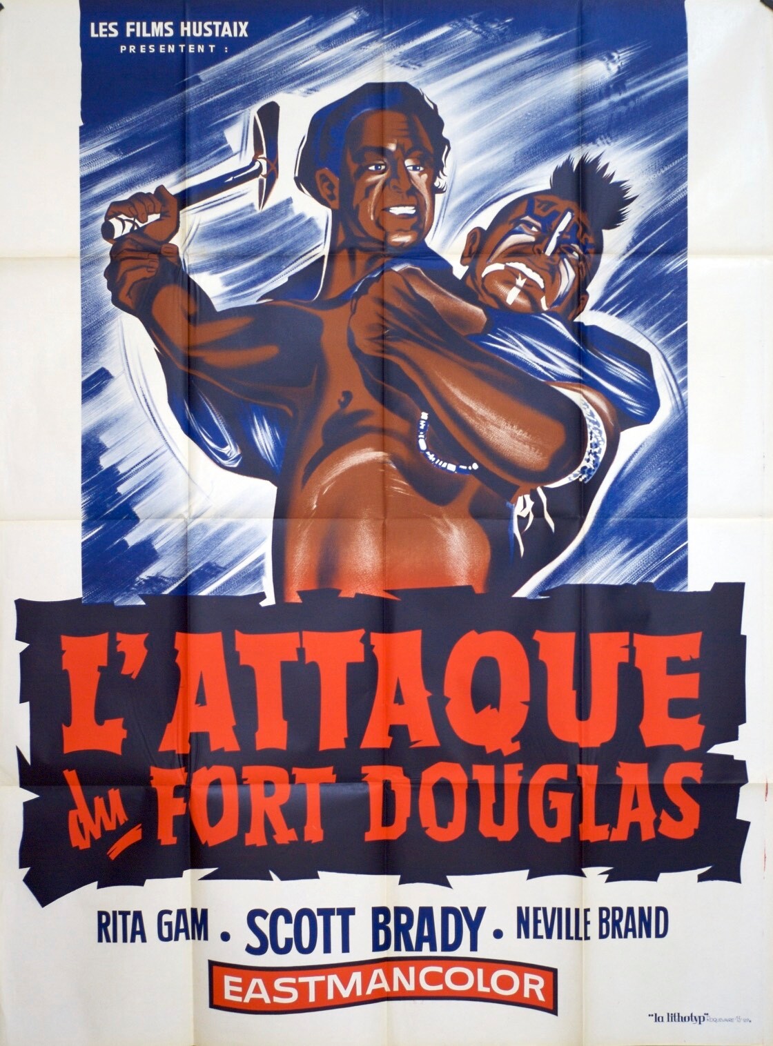 L’ATTAQUE DU FORT DOUGLAS POSTER ORIGINAL 120x160 RITA GAM