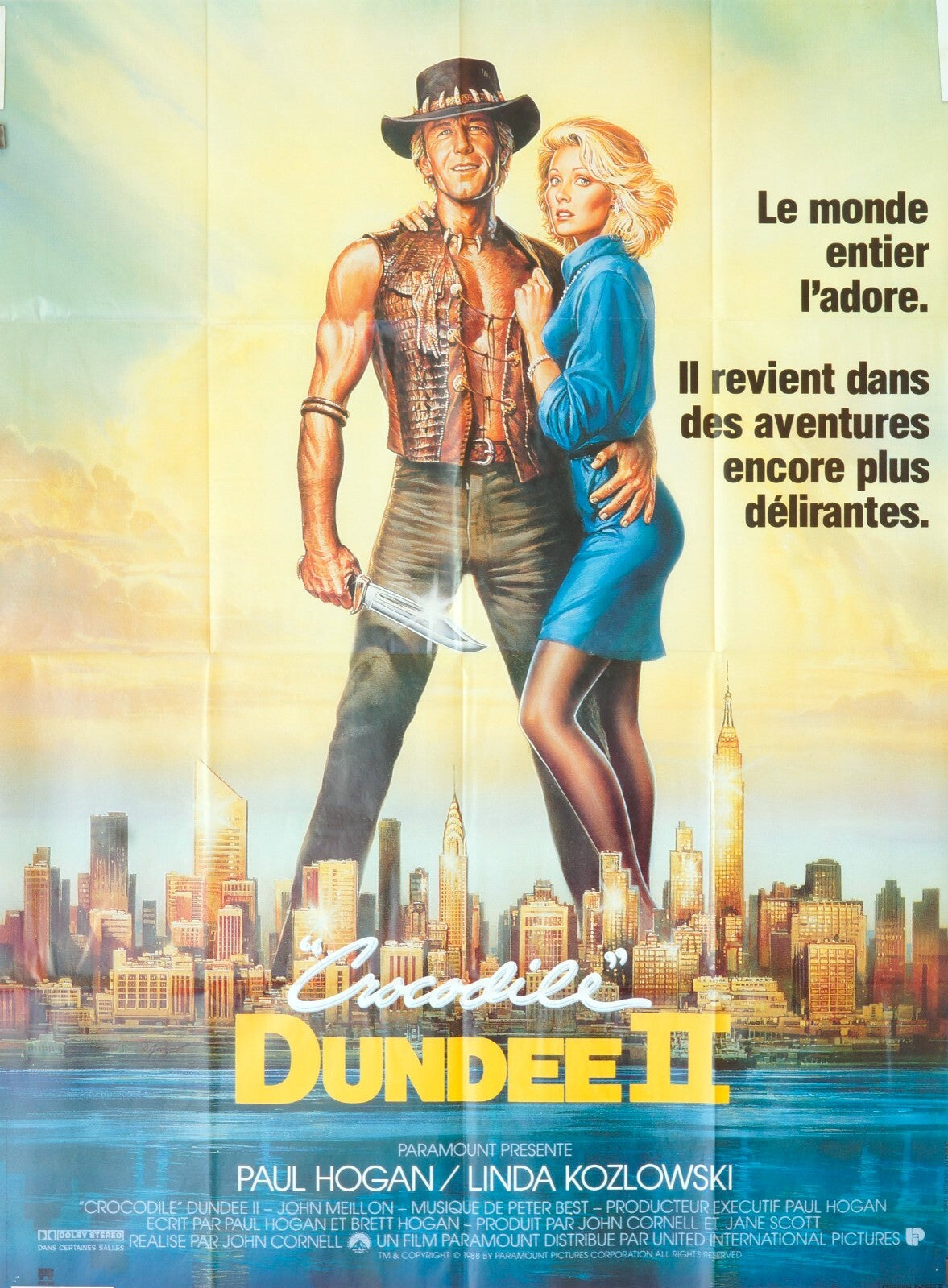 CROCODILE DUNDEE II ORIGINAL MOVIE POSTER120x160 Paul Hogan