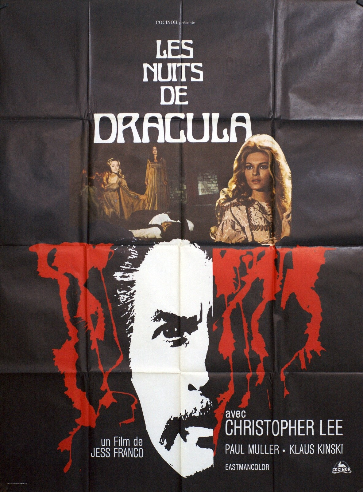 LES NUITS DE DRACULA POSTER ORIGINAL 120x160 Jesus Franco