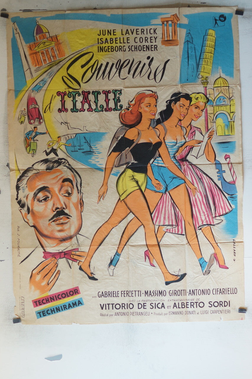 SOUVENIR D’ITALIE MOVIE ORIGINAL POSTER (120x160) Carlo Carlini , Aldo Tonti 