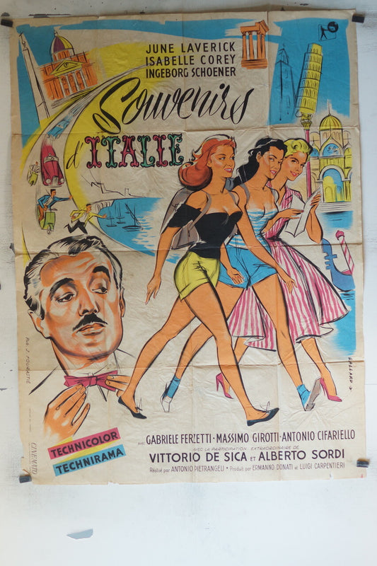 SOUVENIR D’ITALIE MOVIE ORIGINAL POSTER (120x160) Carlo Carlini , Aldo Tonti 