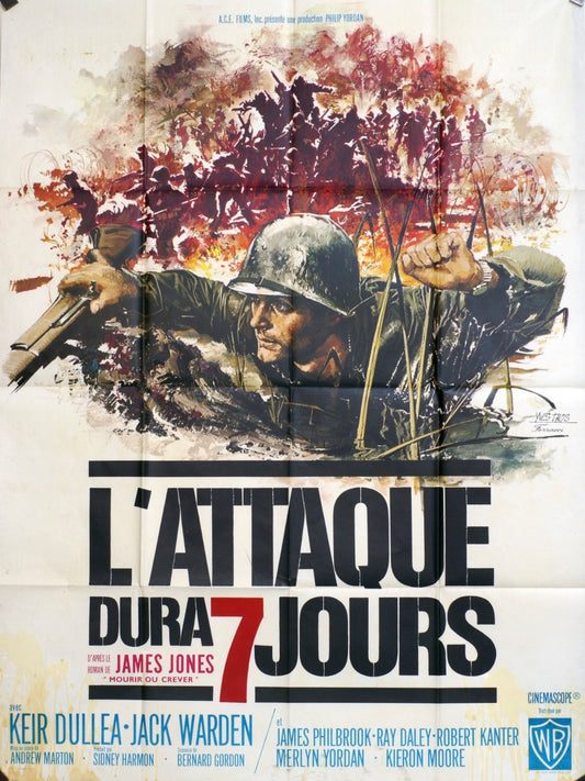 L’ATTAQUE DURA 7 JOURS KEIR DULLEA MOVIE POSTER ORIGINAL 120x160