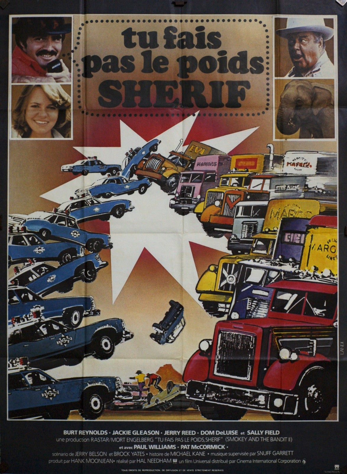 TU FAIS PAS LE POIDS SHÉRIF  BURT REYNOLDS  MOVIE POSTER ORIGINAL 120x160