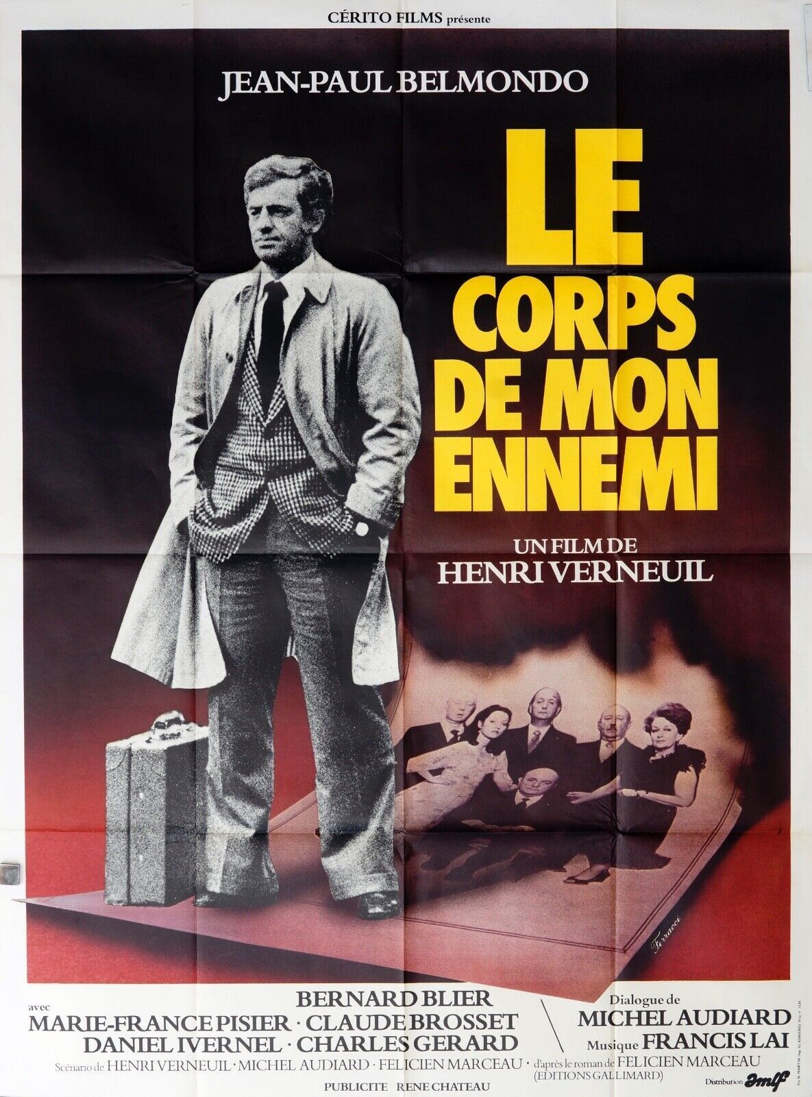 LE CORPS DE MON ENNEMI, JEAN-PAUL BELMONDO MOVIE POSTER 120X160 JEAN-PAUL