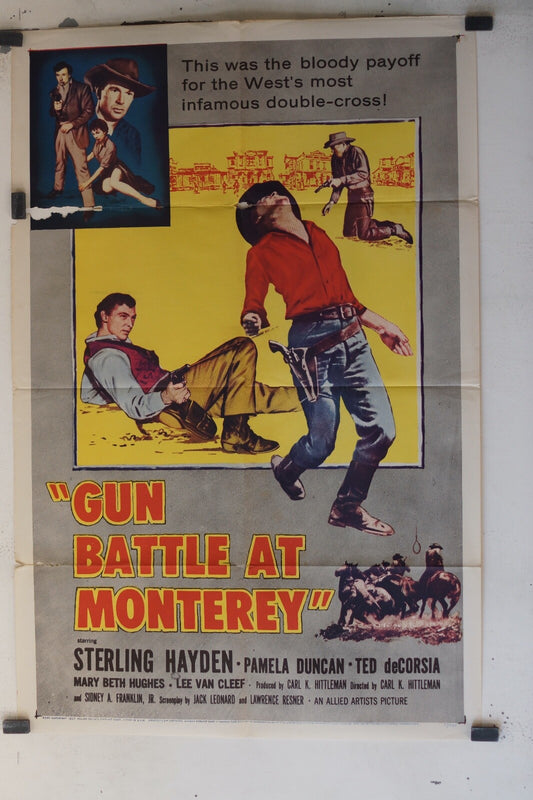 GUN BATTLE AT MONTMEREY (1957) ORIGINAL MOVIE POSTER STERLING HAYDEN, PAMELA